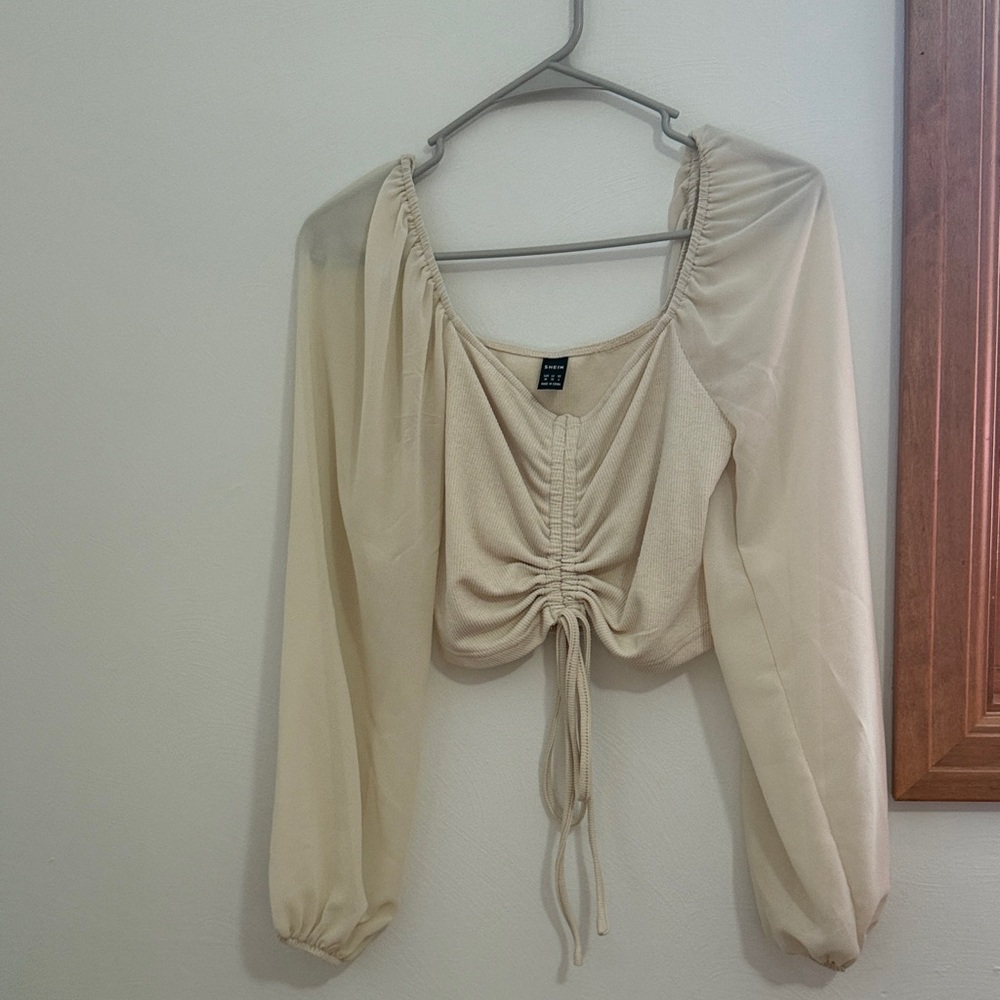 Cream crop top